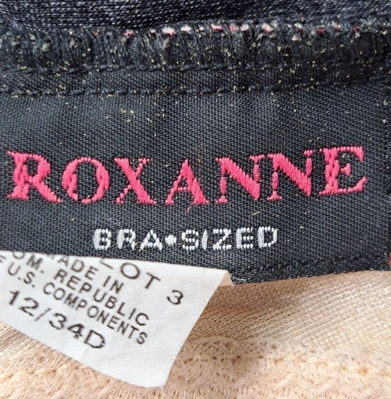 Roxanne Black One Piece Swim Suit With Red Roses Size 12(34D) - Picture 4 of 5